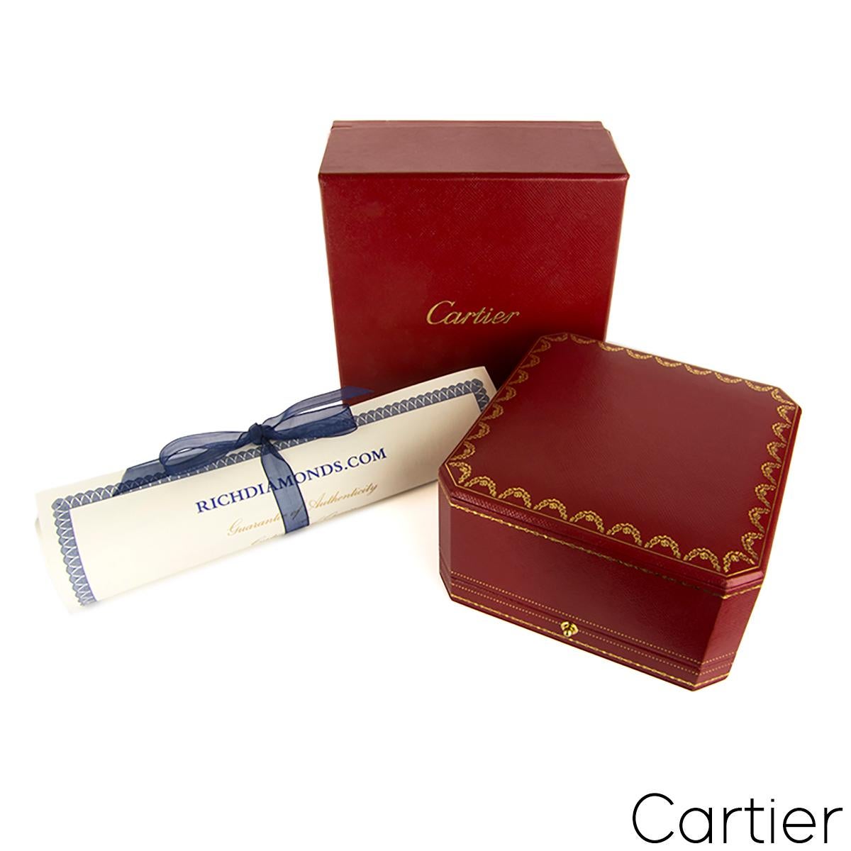 Round Cut Cartier Love Rose & White Gold Diamond Bracelet Size 19 N6039119 For Sale