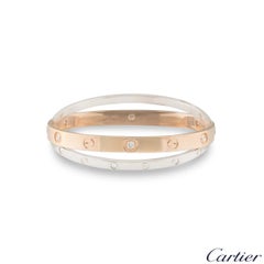 Cartier Love Rose and White Gold Double Diamond Bracelet N6039116