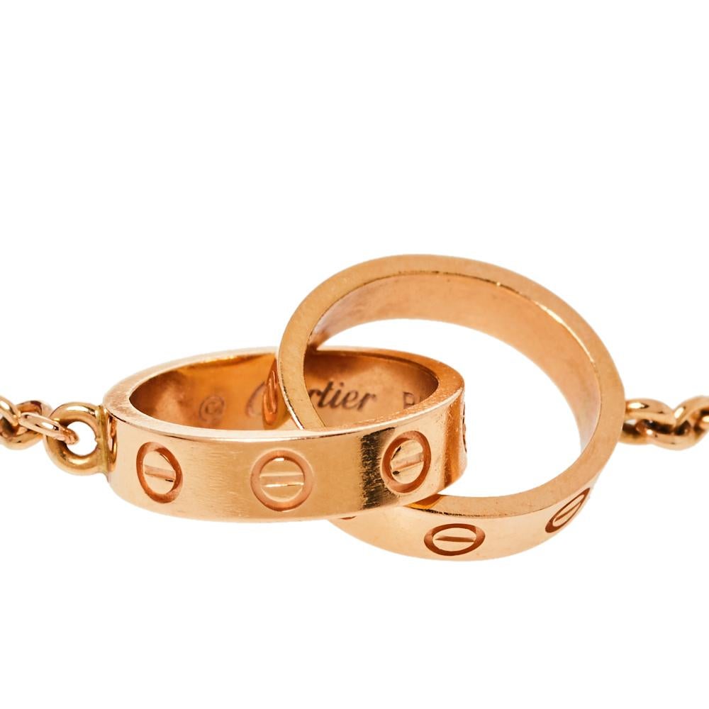 Contemporary Cartier Love Screw Motif 18K Rose Gold Bracelet