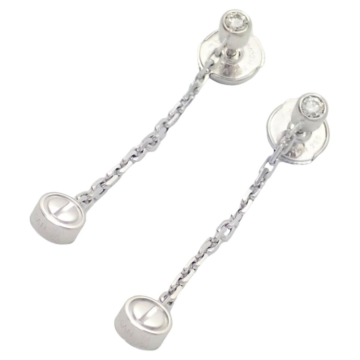 Cartier Love Screws Diamond Station White Gold Chain Earrings
