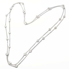 Cartier Love Screws Station Long White Gold Chain Necklace