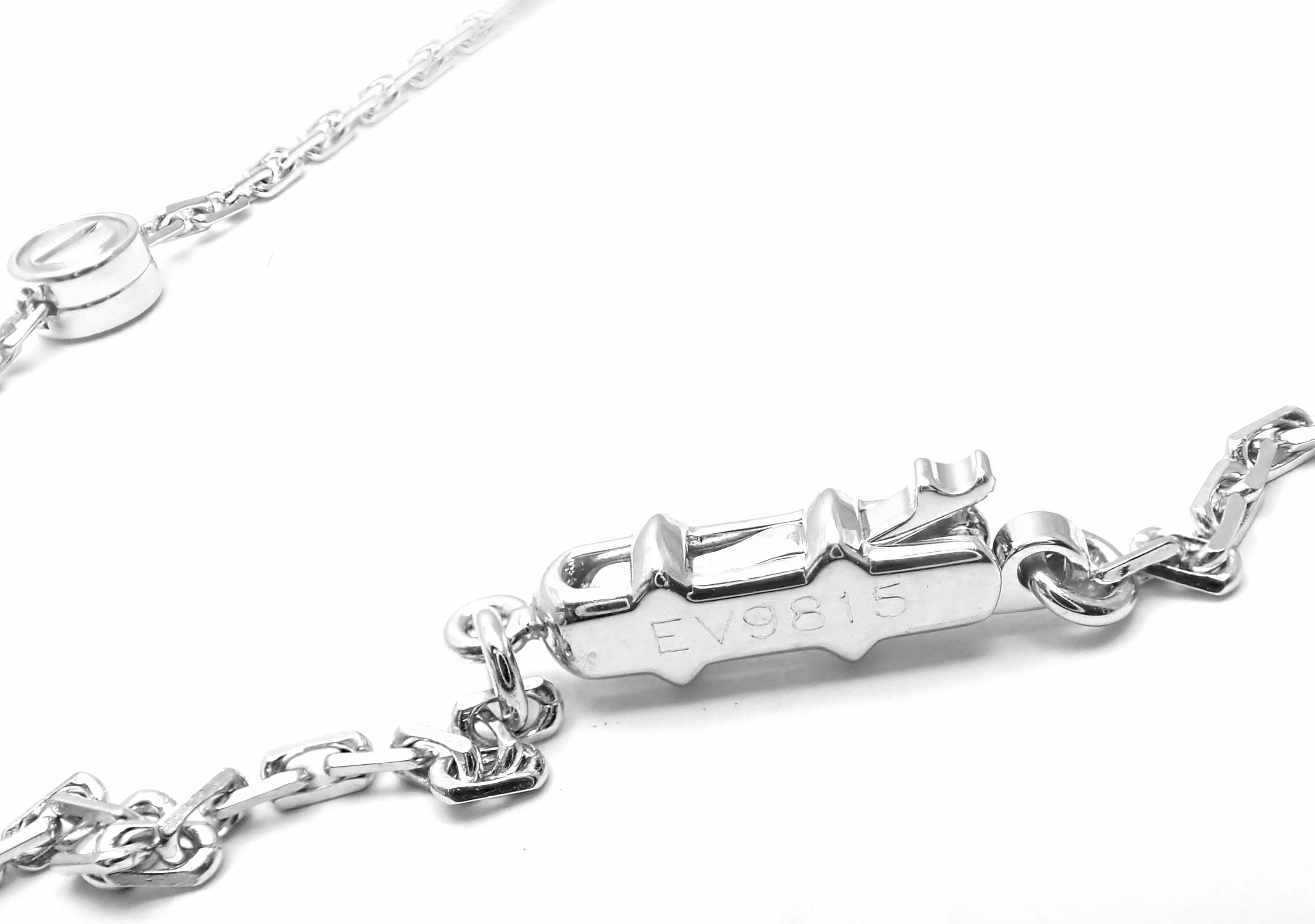 Women's or Men's Cartier Love Screws Station Long White Gold Chain Necklace