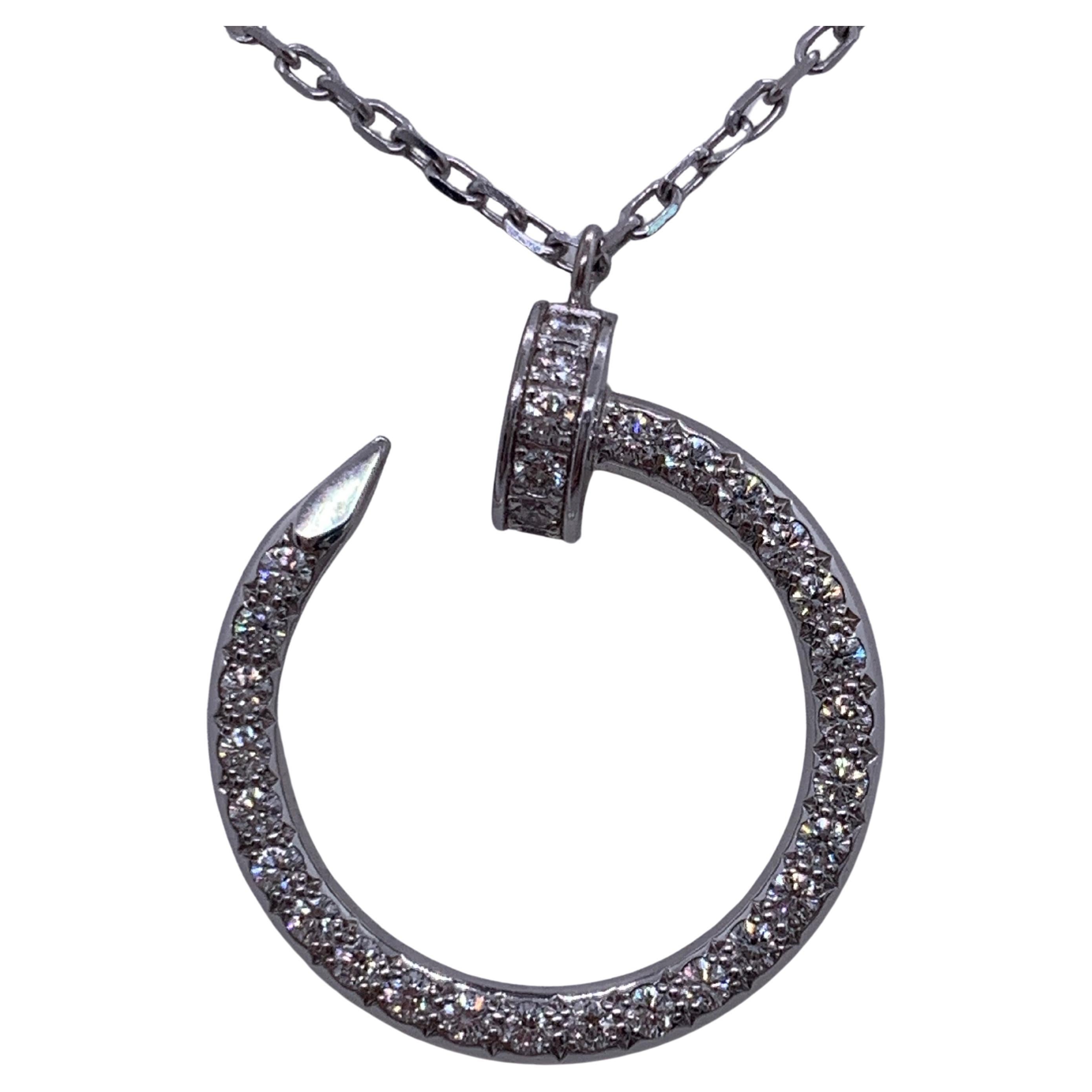 Collar Cartier Serie Love Juste un Clou Oro Blanco Pavé Completo Diamantes