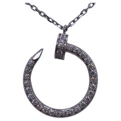 Cartier Love Series Juste un Clou White Gold Full Pavé Diamond Necklace