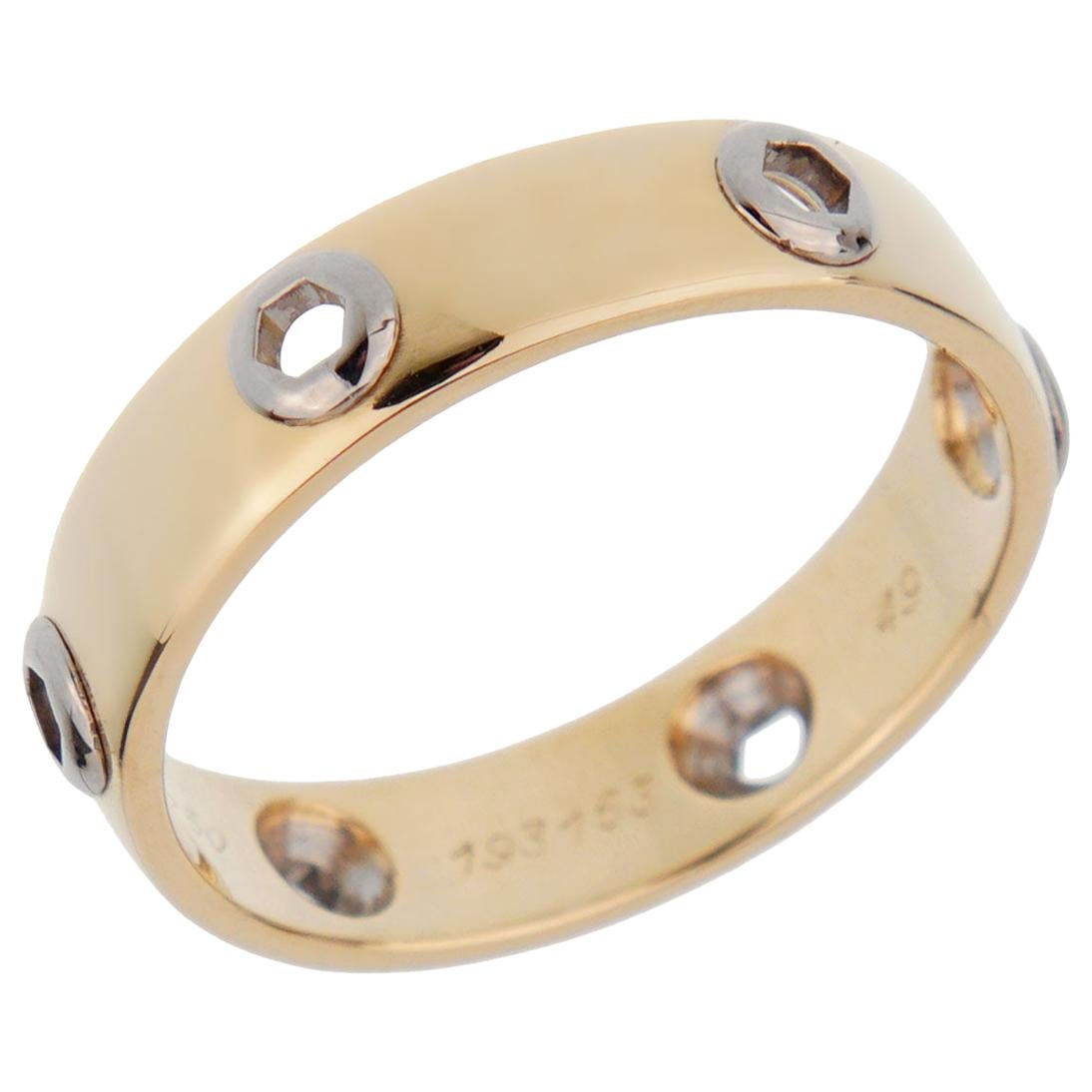 Cartier Love Series Yellow Gold Band Ring For Sale
