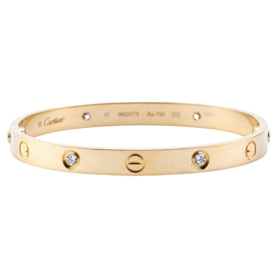 Cartier Love Yellow Gold Bangle Bracelet Size At Stdibs