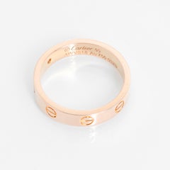 Cartier Love Small 1 Diamond Rose Gold Wedding Band Size 7 1/4