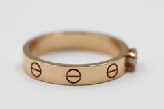 Cartier Love Solitaire Pink Gold Diamond Ring