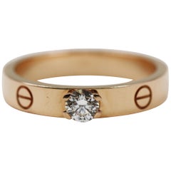 Cartier Love Solitaire Pink Gold Diamond Ring