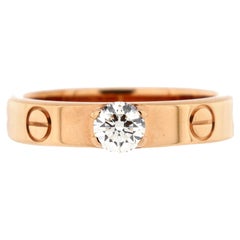 Cartier LOVE Solitaire Ring 18K Rose Gold with RBC Diamond D/VVS2 0.25CT