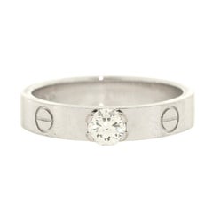 Cartier LOVE Solitaire Ring 18K White Gold and Diamond 0.23CT