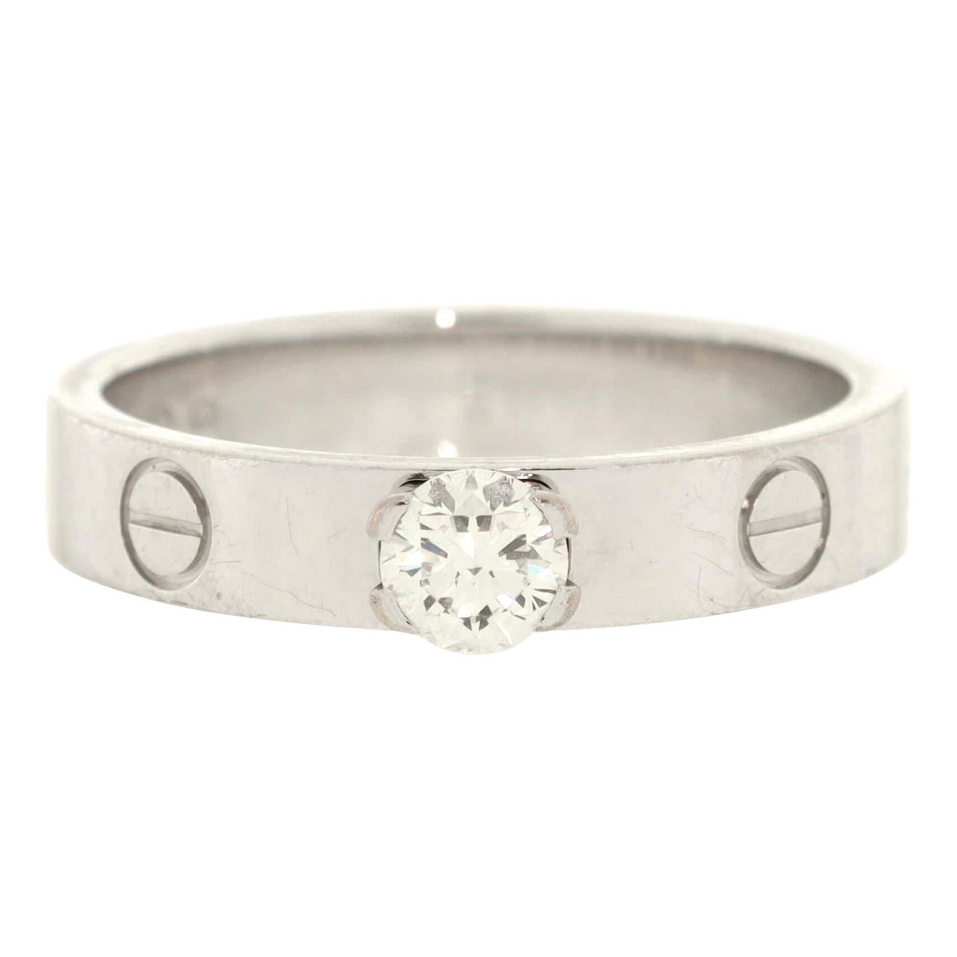 Cartier LOVE Solitär-Ring aus 18 Karat Weißgold und Diamant 0,23CT im Angebot