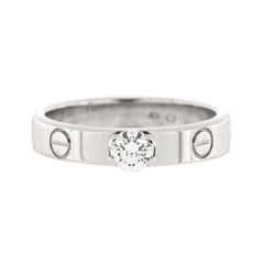 Cartier LOVE Solitaire Ring 18K White Gold with RBC Diamond F/IF 0.23CT