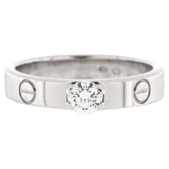 Cartier LOVE Solitaire Ring 18K White Gold with RBC Diamond F/IF 0.23CT