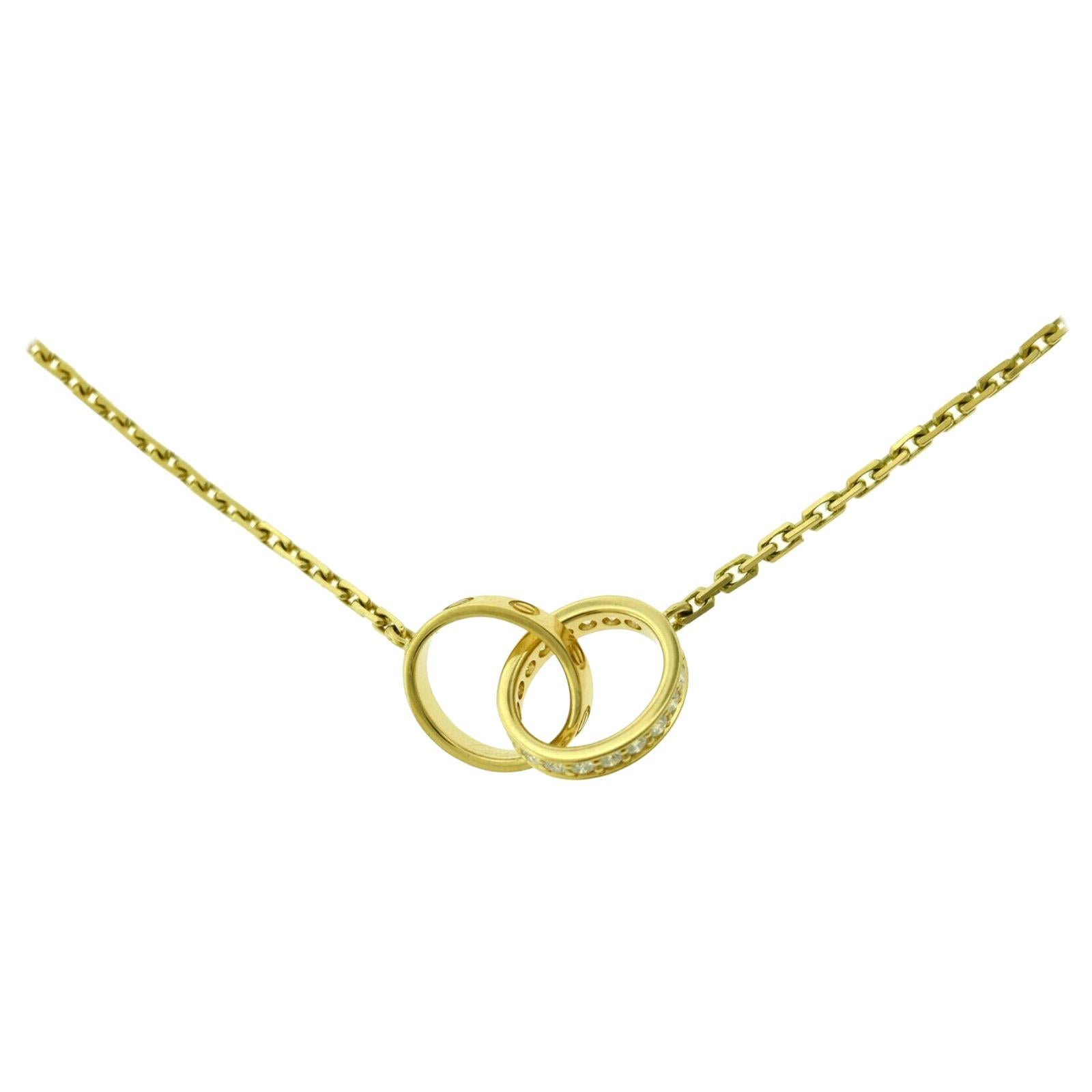 cartier necklace two rings