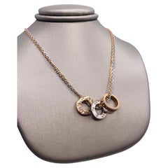 Cartier Love Two-Tone Diamond 3-Hoop Pendant Necklace
