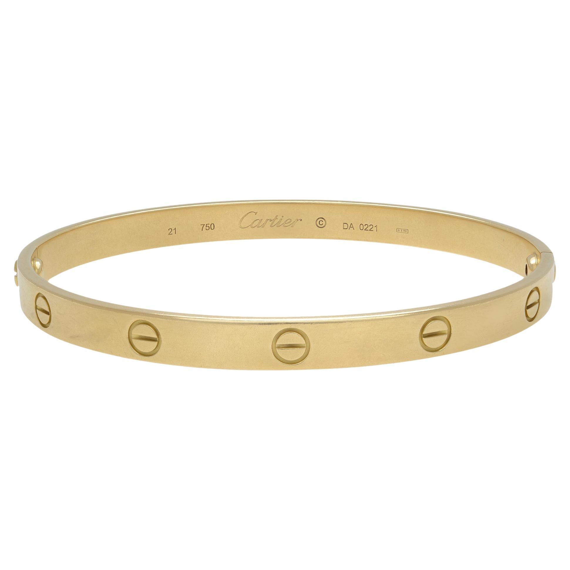 Cartier Love Unisex Bracelet 18k Yellow Gold At 1stdibs Cartier