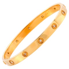 Cartier LOVE Vintage 10 Diamond Yellow Gold Bracelet with Screwdriver