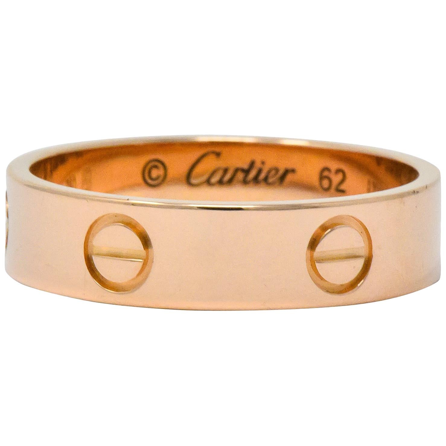 Cartier Love Vintage 18 Karat Rose Gold Band Ring