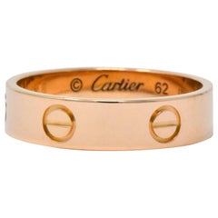 Cartier Love Vintage 18 Karat Rose Gold Band Ring