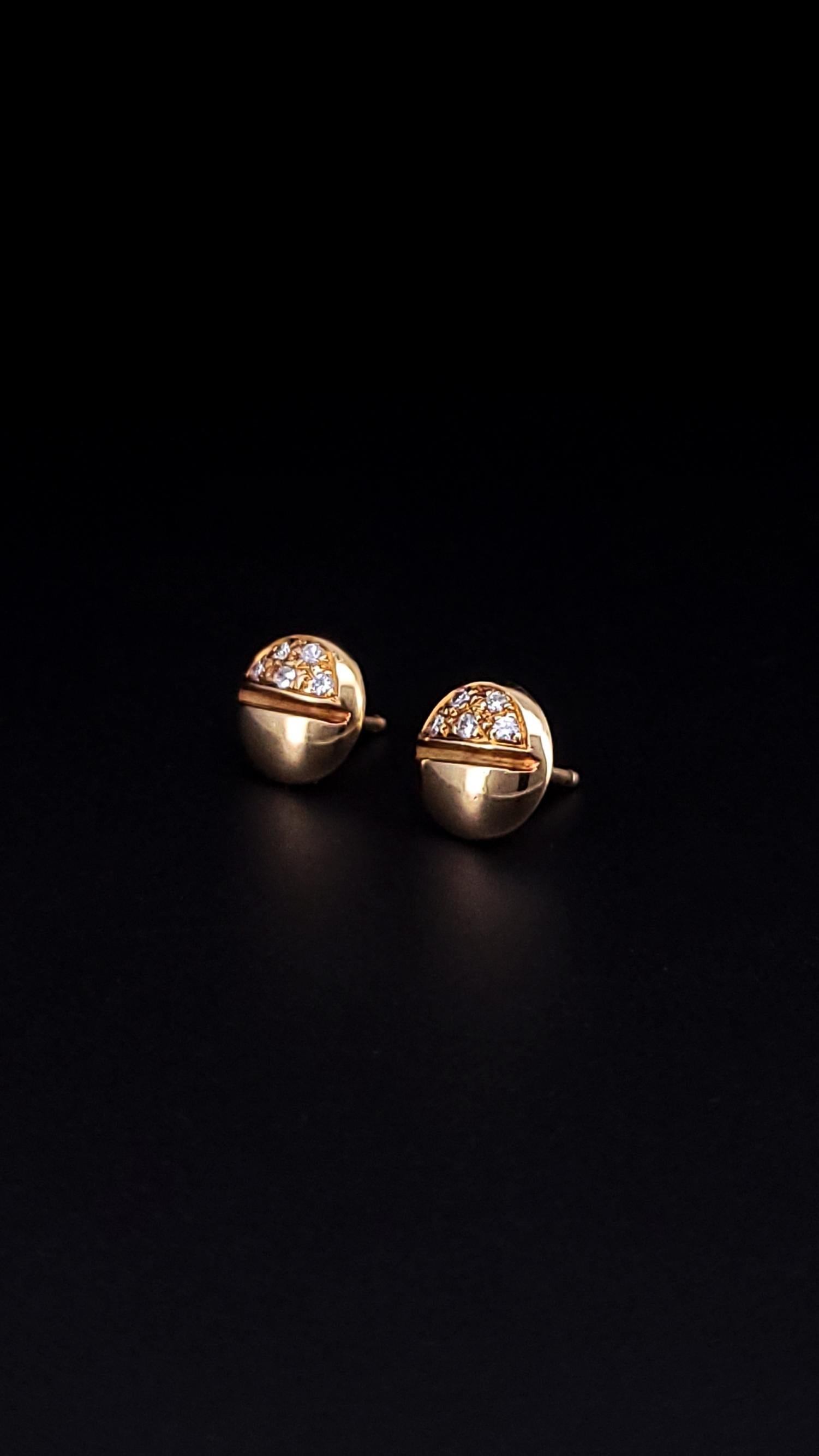 Cartier Love Vintage 18k Yellow Gold with Diamonds Earrings In Excellent Condition For Sale In New York, NY