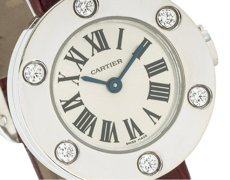 Cartier Love Watch Diamond Bezel and Silver Dial  In Excellent Condition For Sale In London, GB