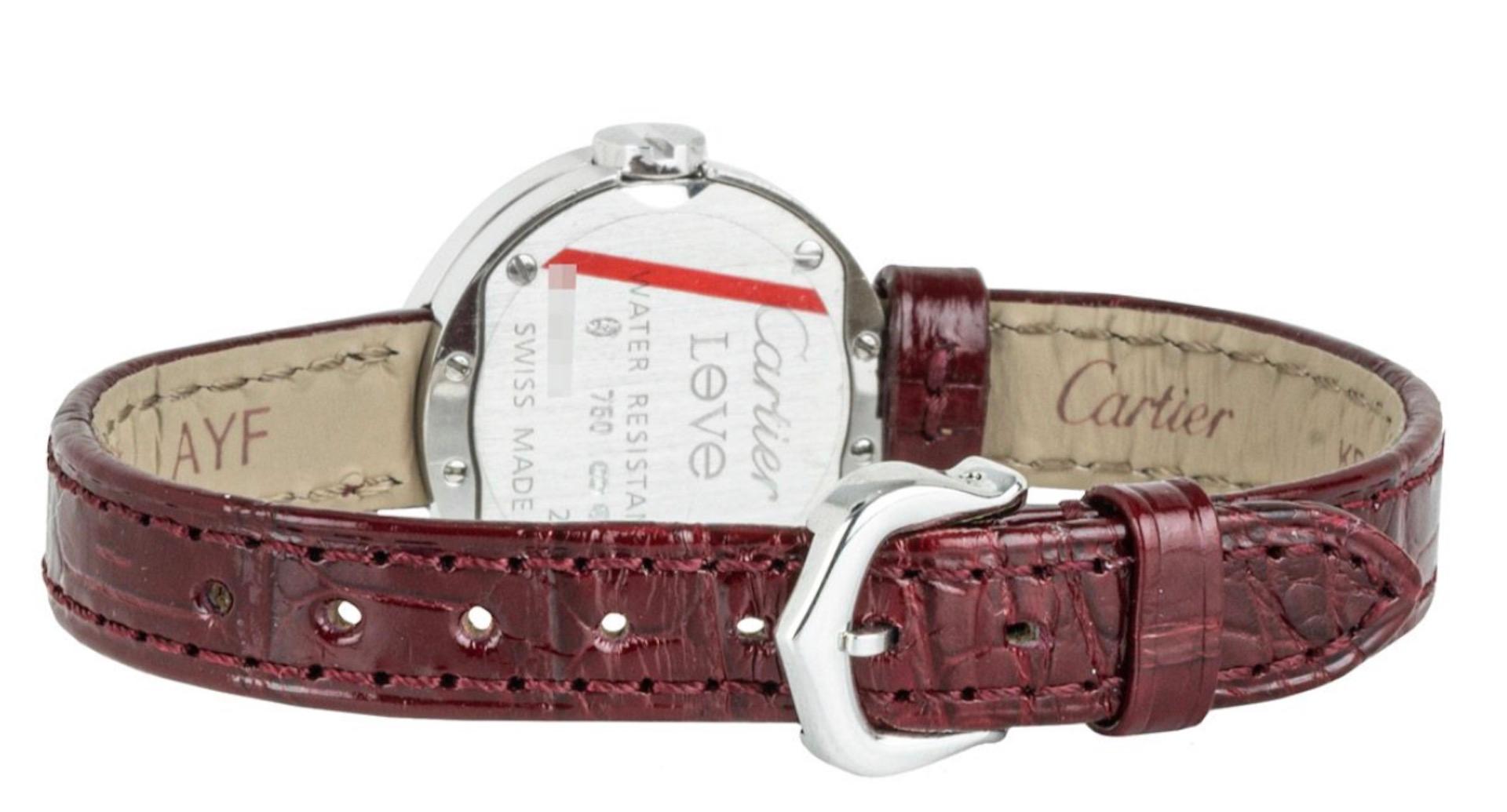 Cartier Love-Uhr mit Diamant-Lünette und silbernem Zifferblatt 1