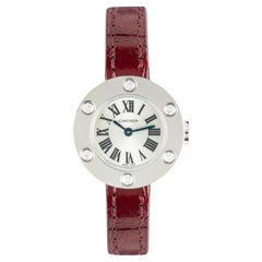 Cartier Love-Uhr mit Diamant-Lünette und silbernem Zifferblatt