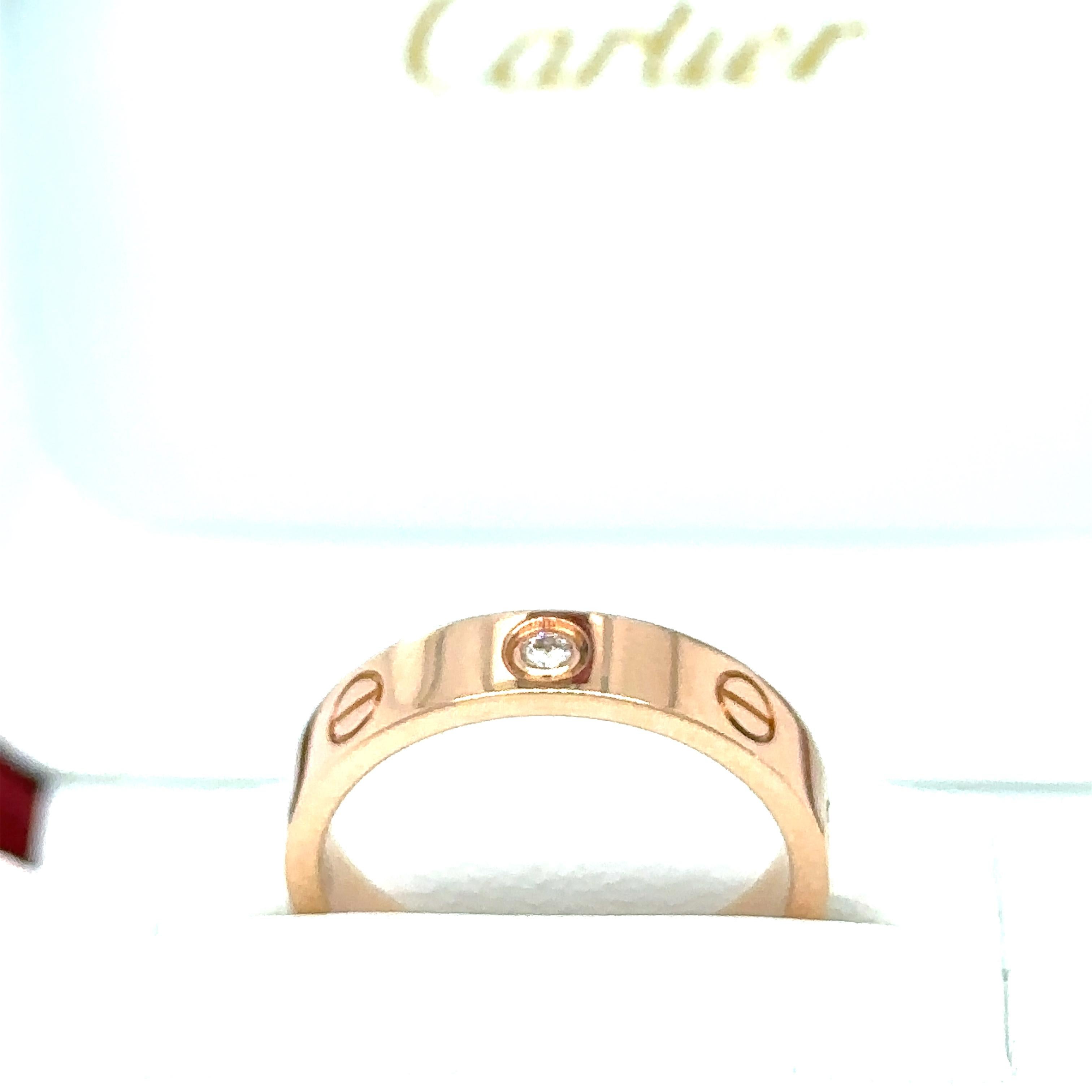 Cartier Love Wedding Band 1 Diamond In Excellent Condition In SYDNEY, NSW