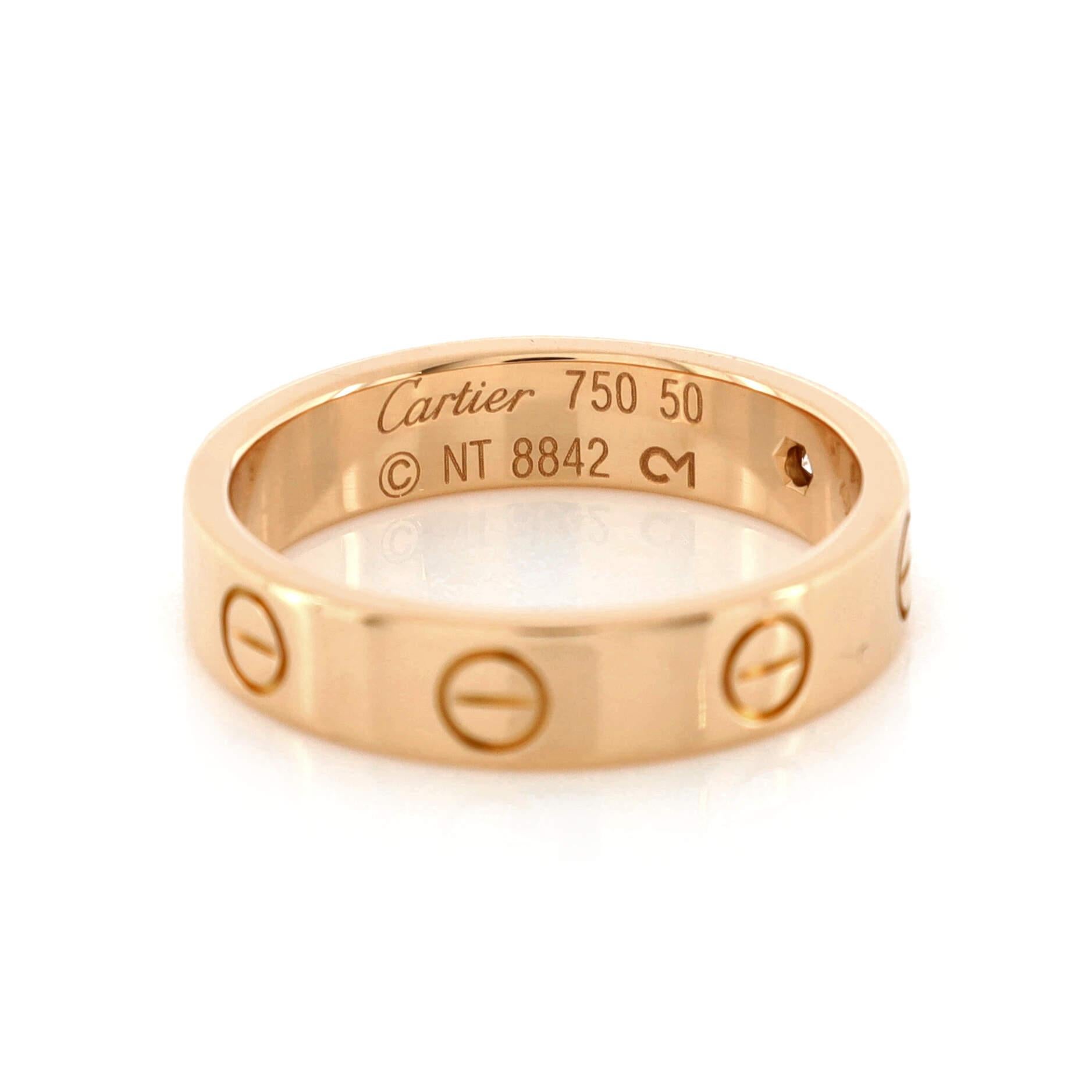 Cartier Alliance d'amour à 1 diamant en or rose 18 carats avec diamants Unisexe en vente