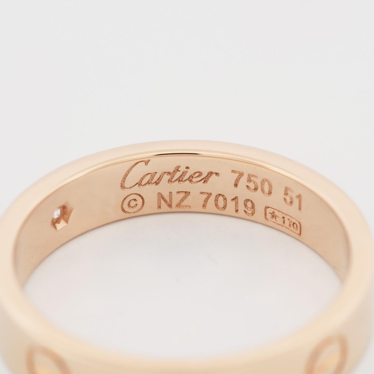 Round Cut Cartier Love Wedding Band 1 Diamond Ring 51 PG