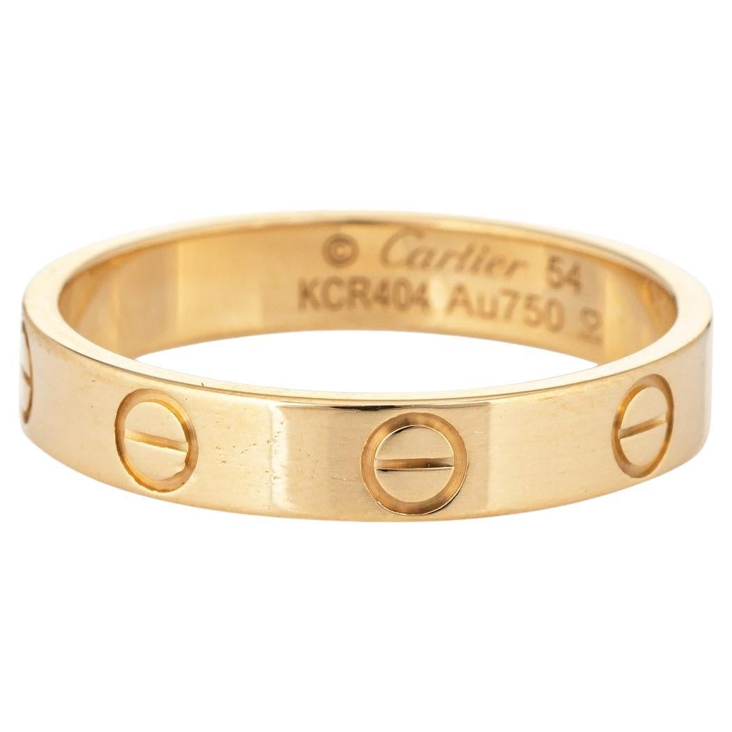 Cartier Love Wedding Band 18k Yellow Gold Ring US 6.75 Estate Jewelry
