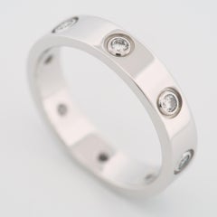 Cartier Love Wedding Band 8 Diamonds Ring 50 WG