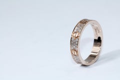 Cartier Love Wedding Band Diamond-Paved Ring in Pink Gold
