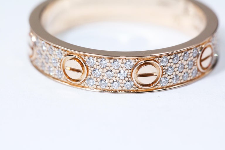 cartier love diamond paved ring