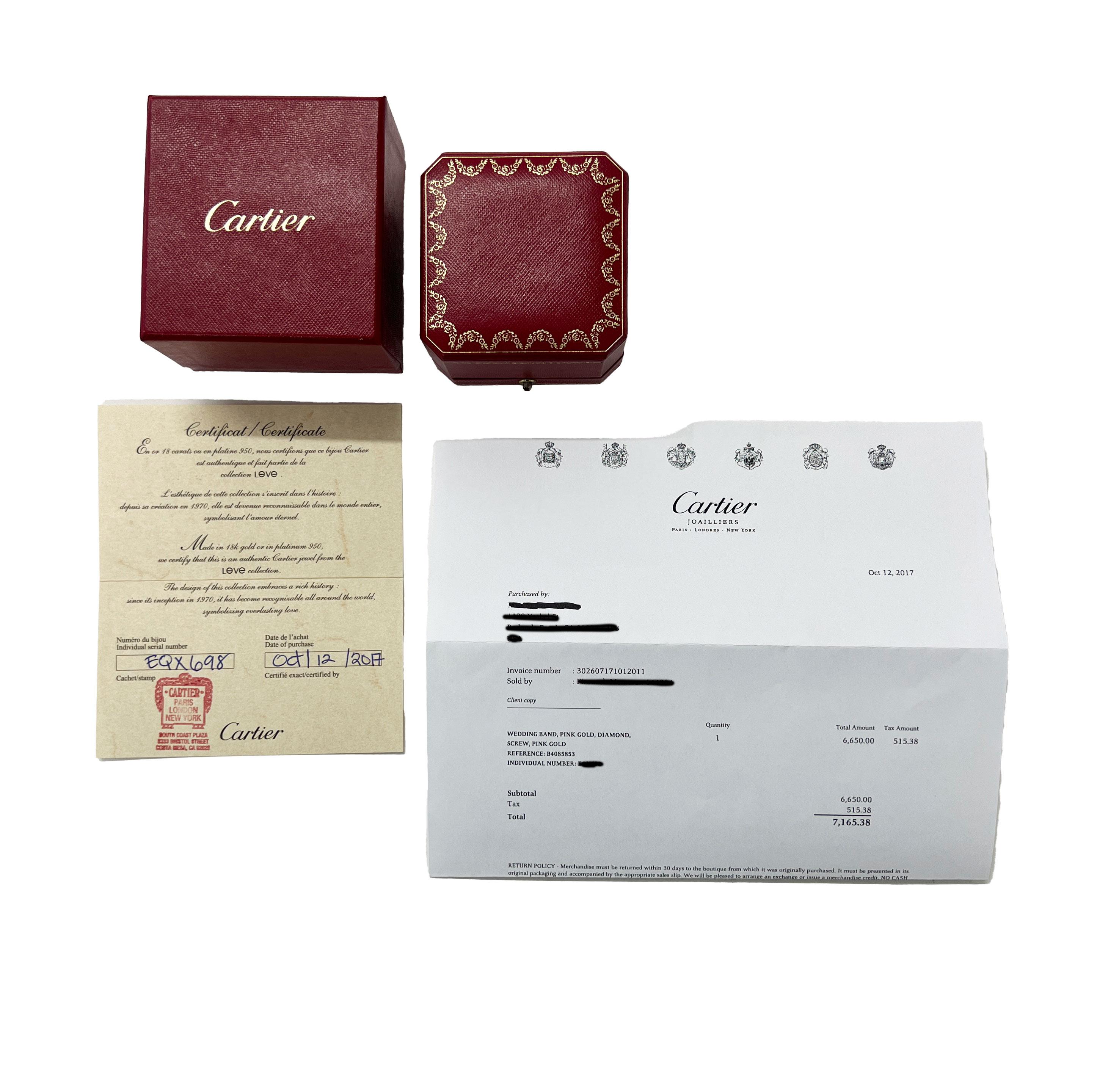 Cartier Love Wedding Band, Diamond Paved (Rose Gold) 1