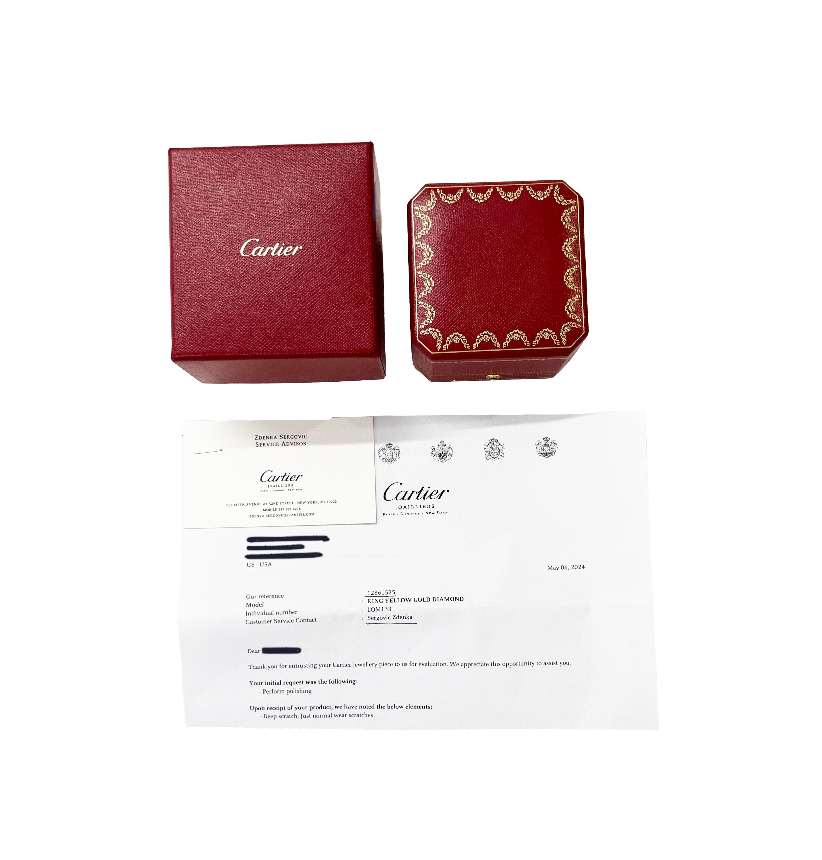 Cartier Love Ehering, Diamanten (Gelbgold) im Zustand „Hervorragend“ im Angebot in New York, NY