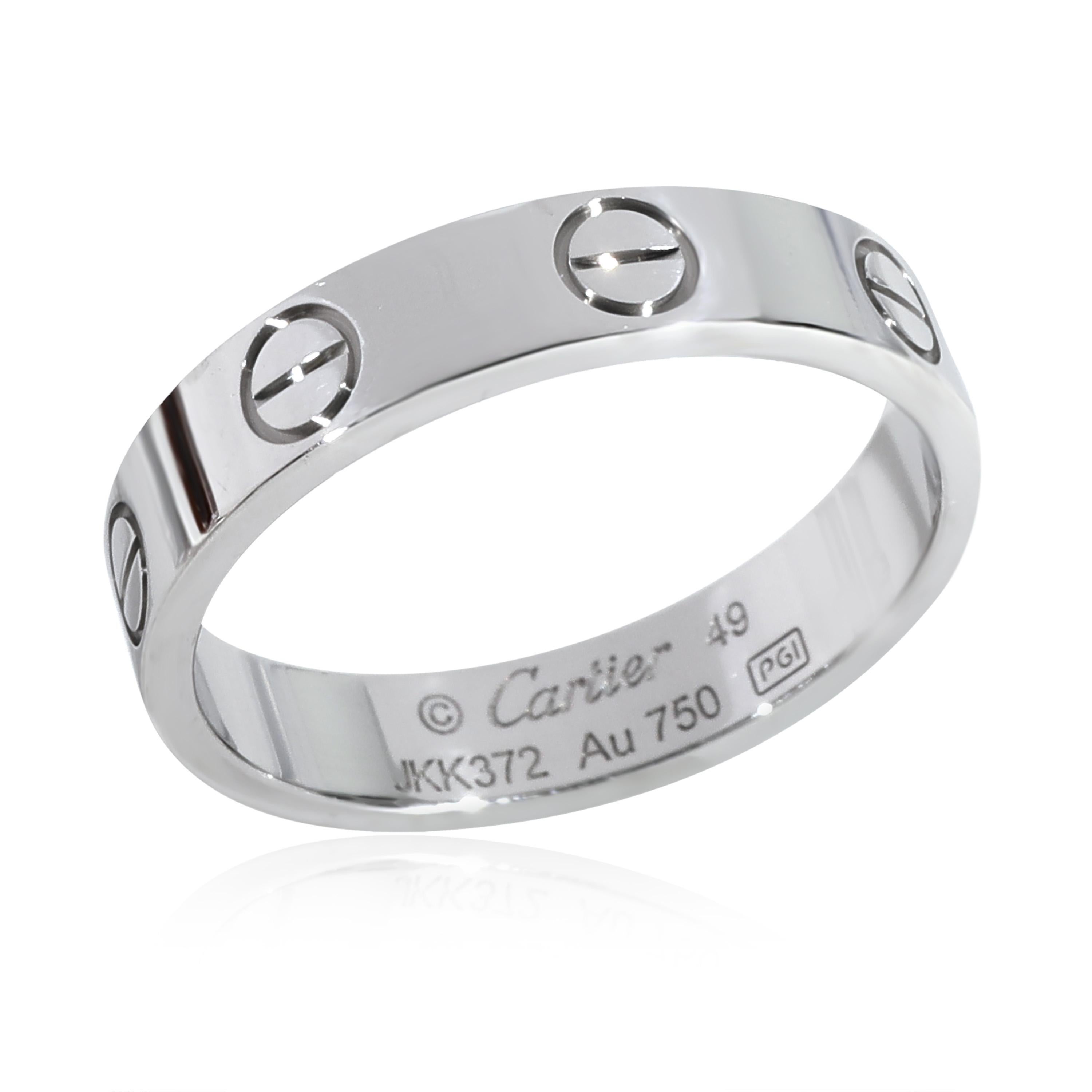 Cartier Love Wedding Band in 18k White Gold In Excellent Condition For Sale In New York, NY
