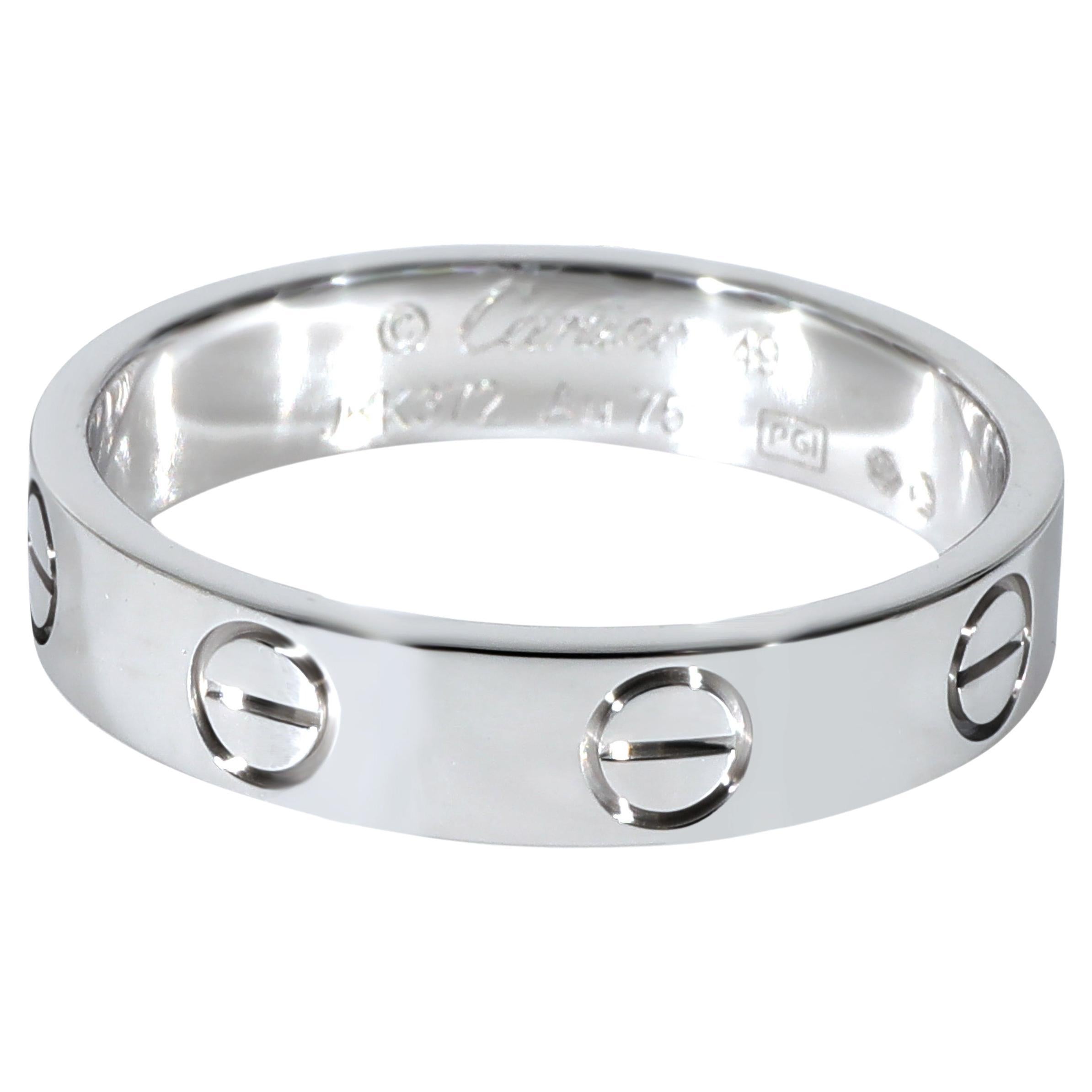 Cartier Love Wedding Band in 18k White Gold For Sale