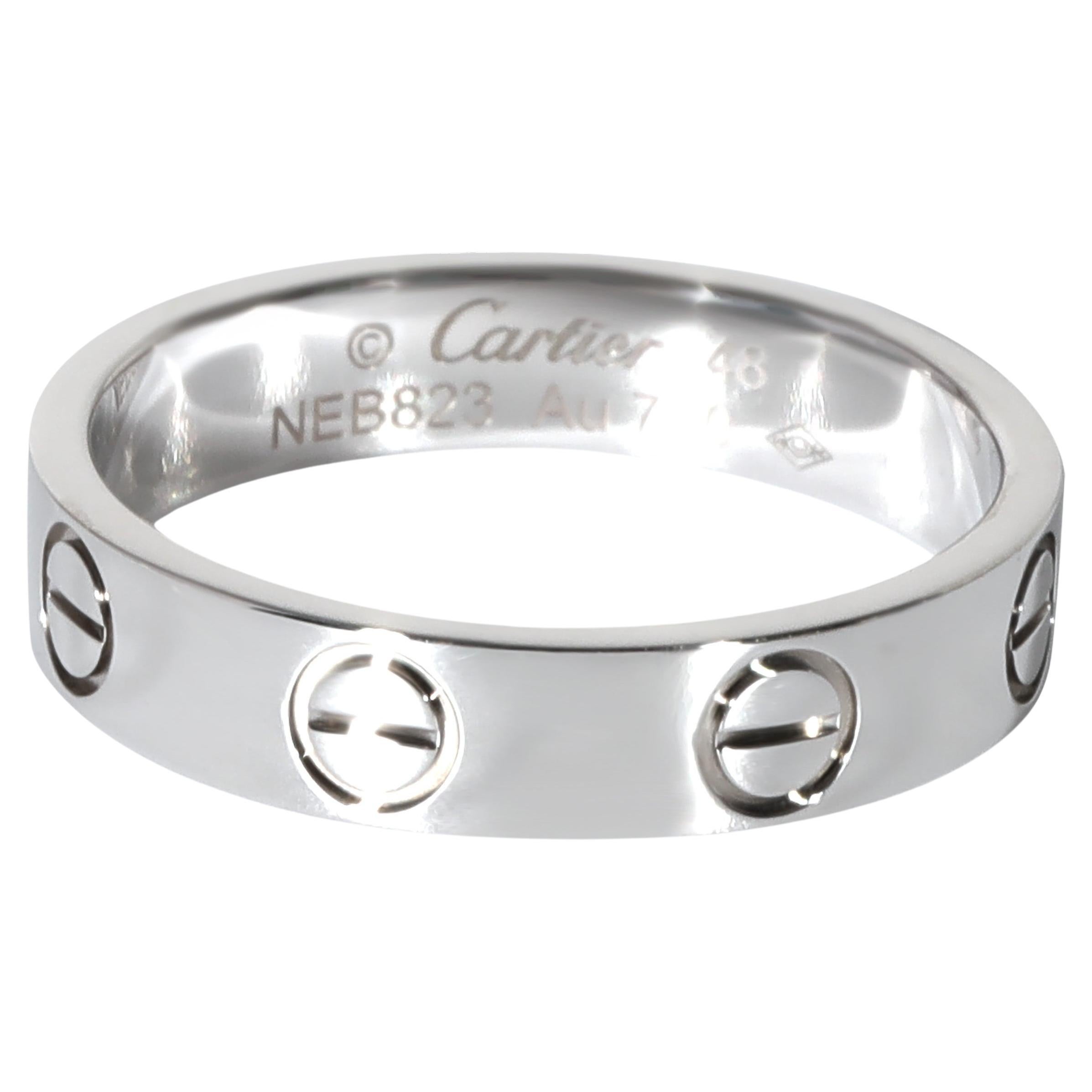 Cartier Love Wedding Band in 18k White Gold For Sale