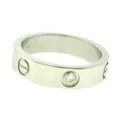 Cartier Love Wedding Band in Platinum, 1 Diamond Ring