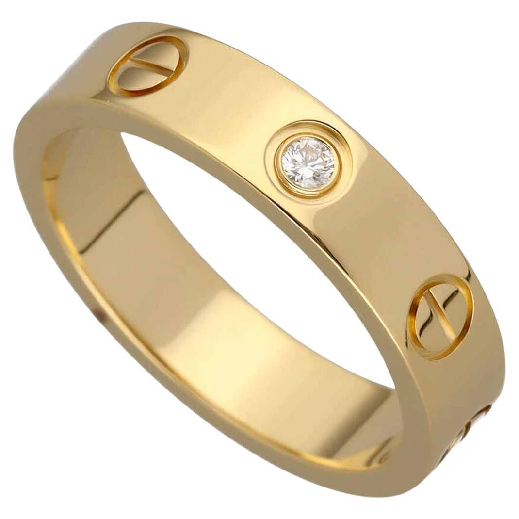 Cartier Love Wedding Band Anello con diamante in oro giallo 18 carati B4056100 US 4 1/2