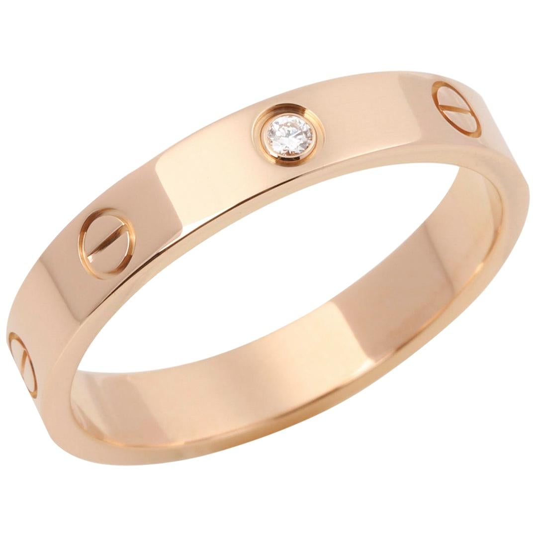 Cartier Love Wedding Band Ring 1 Diamond