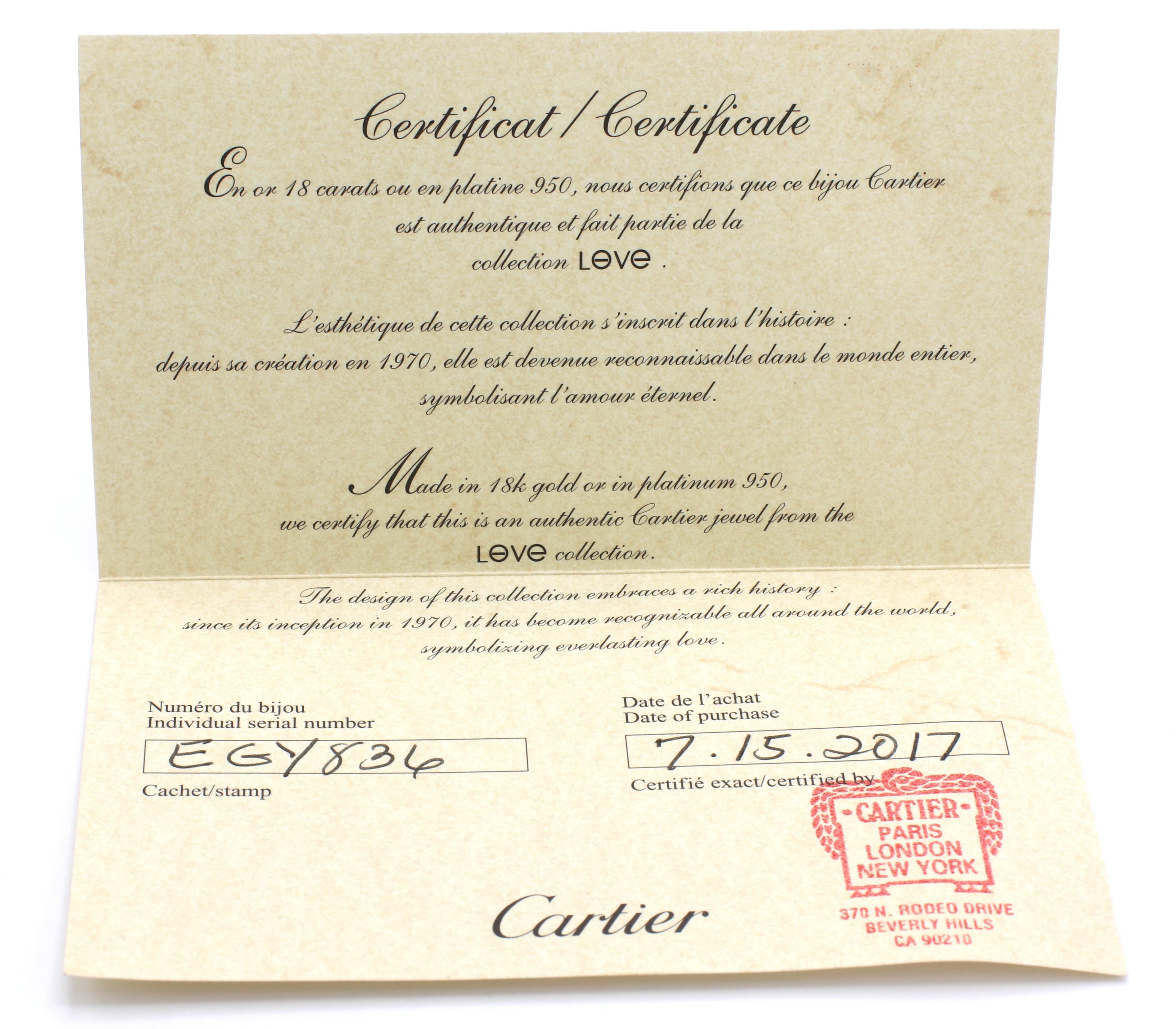 cartier 1 diamond love ring