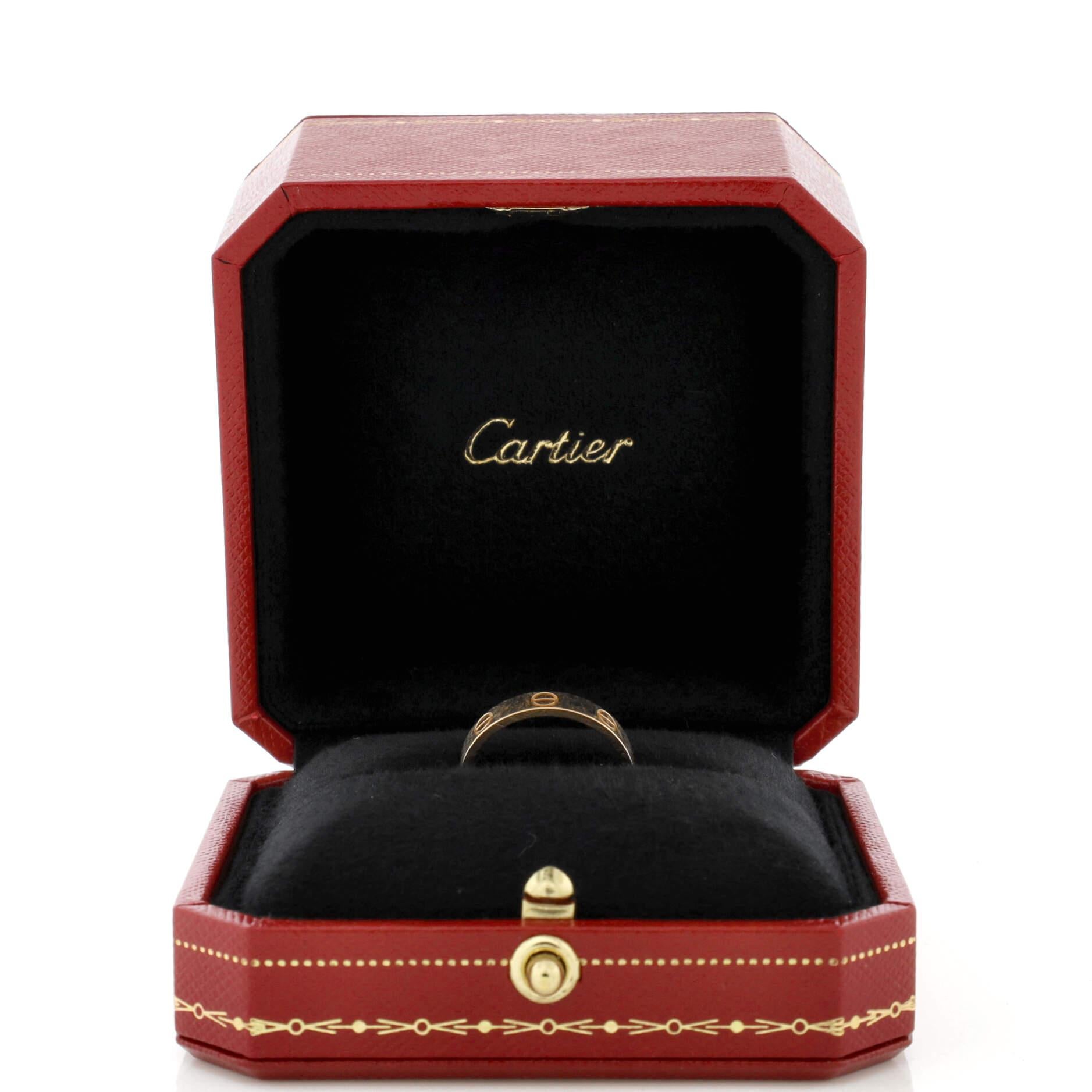 Cartier Love Wedding Band Ring 18K Yellow Gold For Sale at 1stDibs