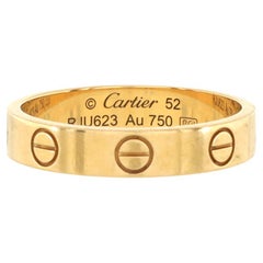 Cartier Love Wedding Band Ring 18k Yellow Gold