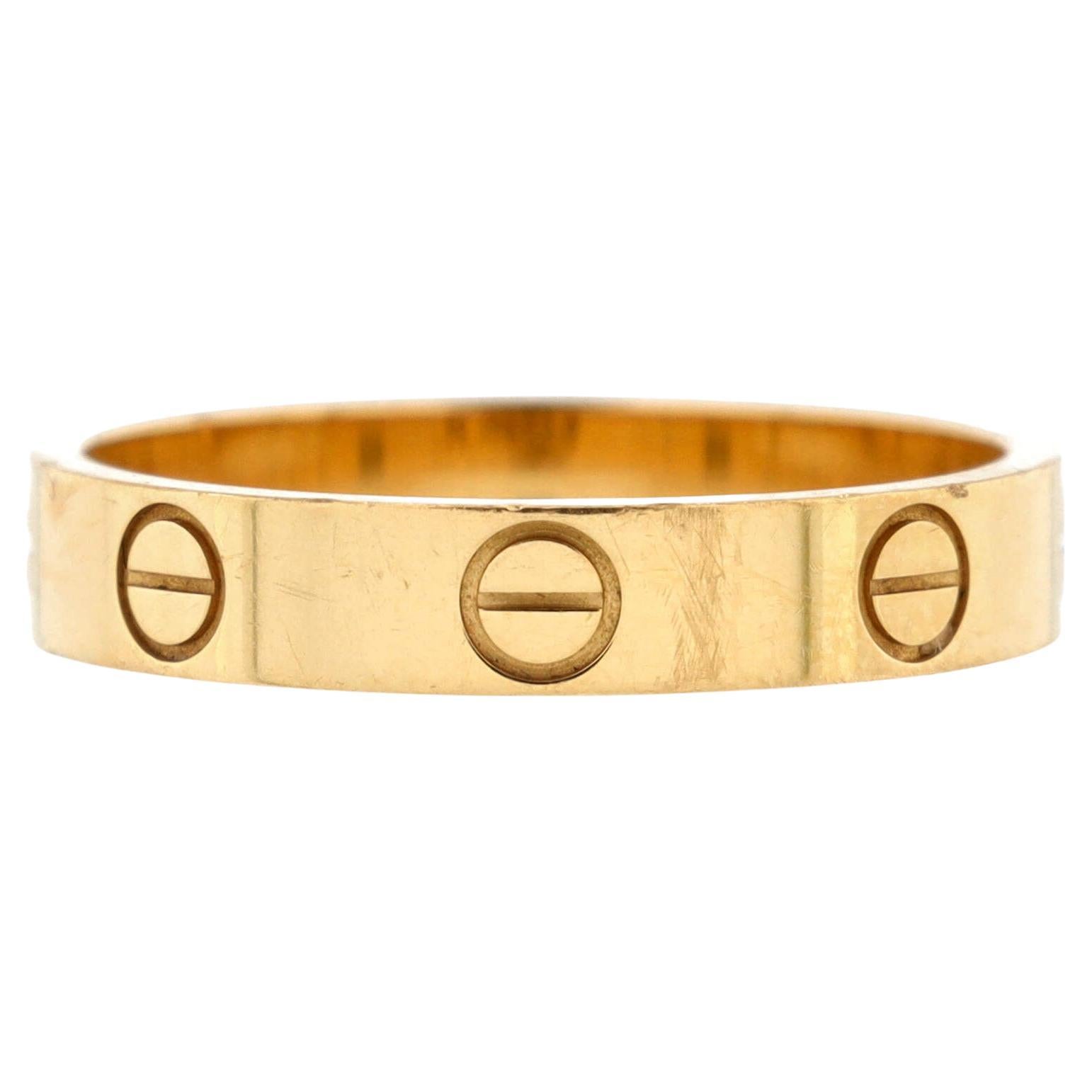 Cartier Love Band Ring 18K Yellow Gold For Sale at 1stDibs