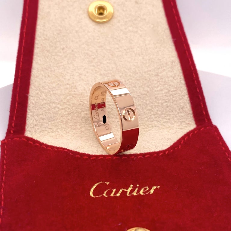 Cartier LOVE Wedding Band Ring 18kt Pink Gold In Excellent Condition For Sale In San Diego, CA