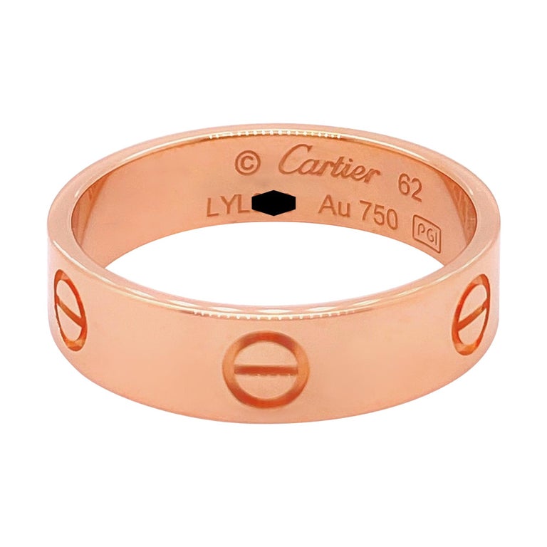 Cartier LOVE Wedding Band Ring 18kt Pink Gold For Sale