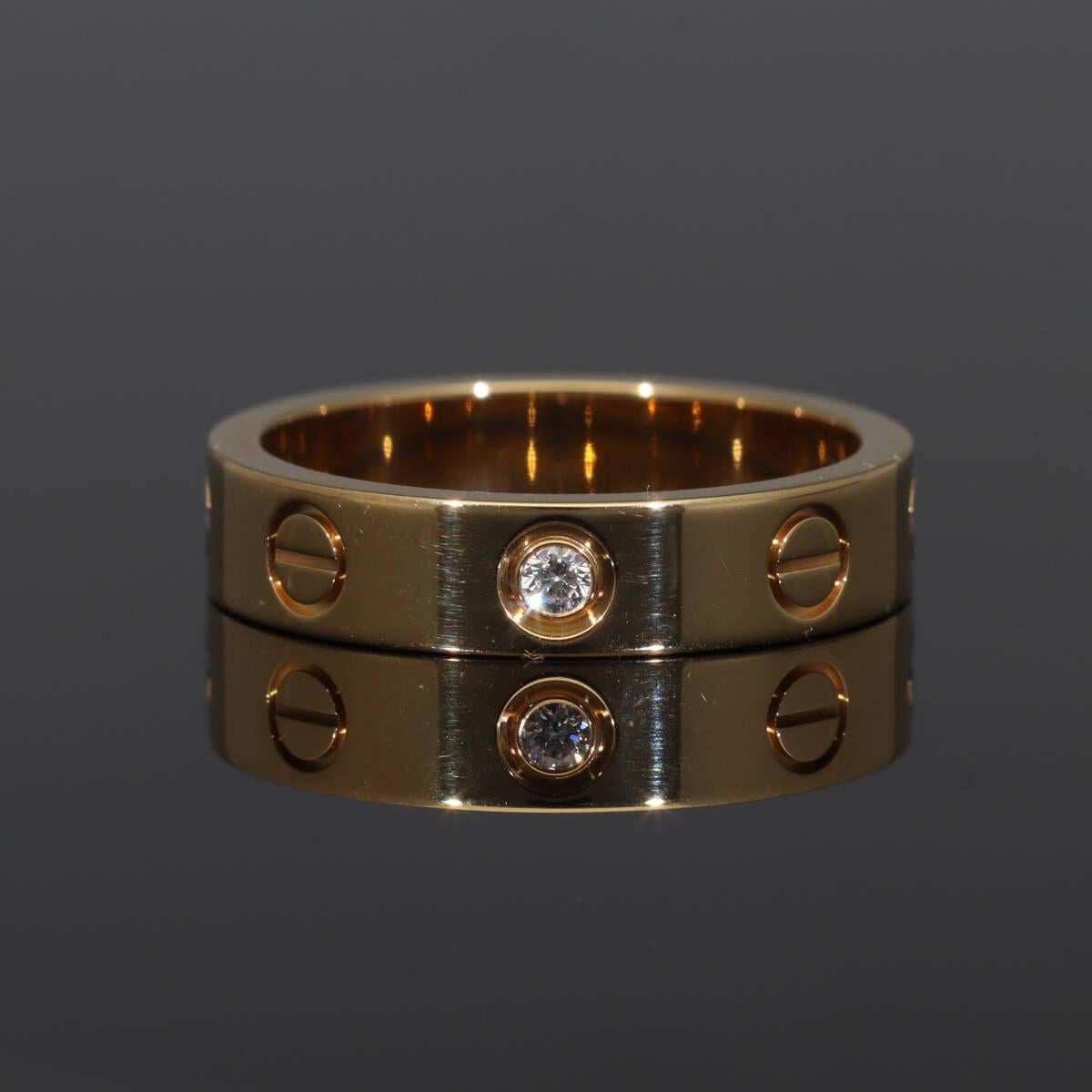 Cartier Love Wedding Band Anello con diamante in oro giallo 18 carati B4056100 US 4 1/2 in vendita 2